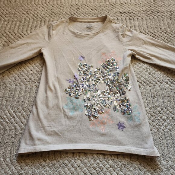 wonder nation Other - ❄️ Wonder Nation Girls Sequin Snowflake Long Sleeve Top – Size LG (10–12)